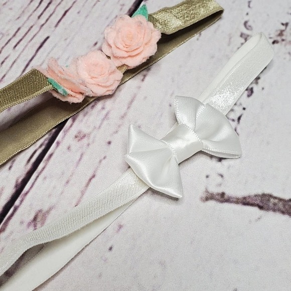 Baby Headband Bundle Thin Floral Bow - Picture 3 of 4